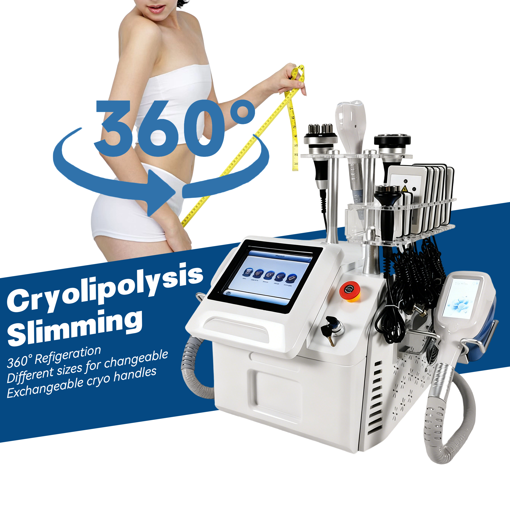 Портативный замораживатель жира 360 Cryo, машина для липолиза для похудения, машина для криолиполиза без жира, машина для похудения, криолиполиз