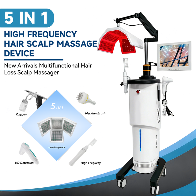Профессиональная вертикальная машина для роста волос 650нм против выпадения волос