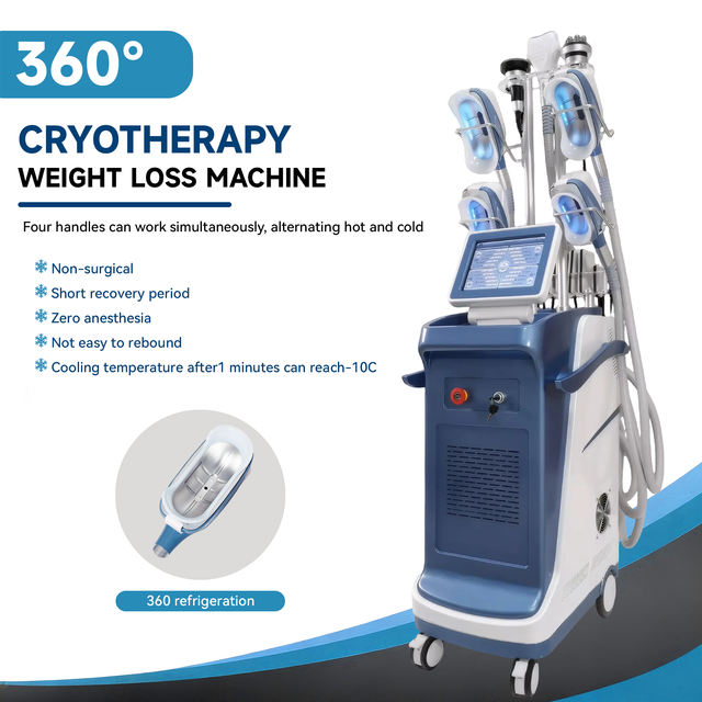 5 ручек 360 Cryo Cryolipolysis машина для похудения с вакуумной технологией для замораживания жировых отложений, потери веса и коррекции фигуры 