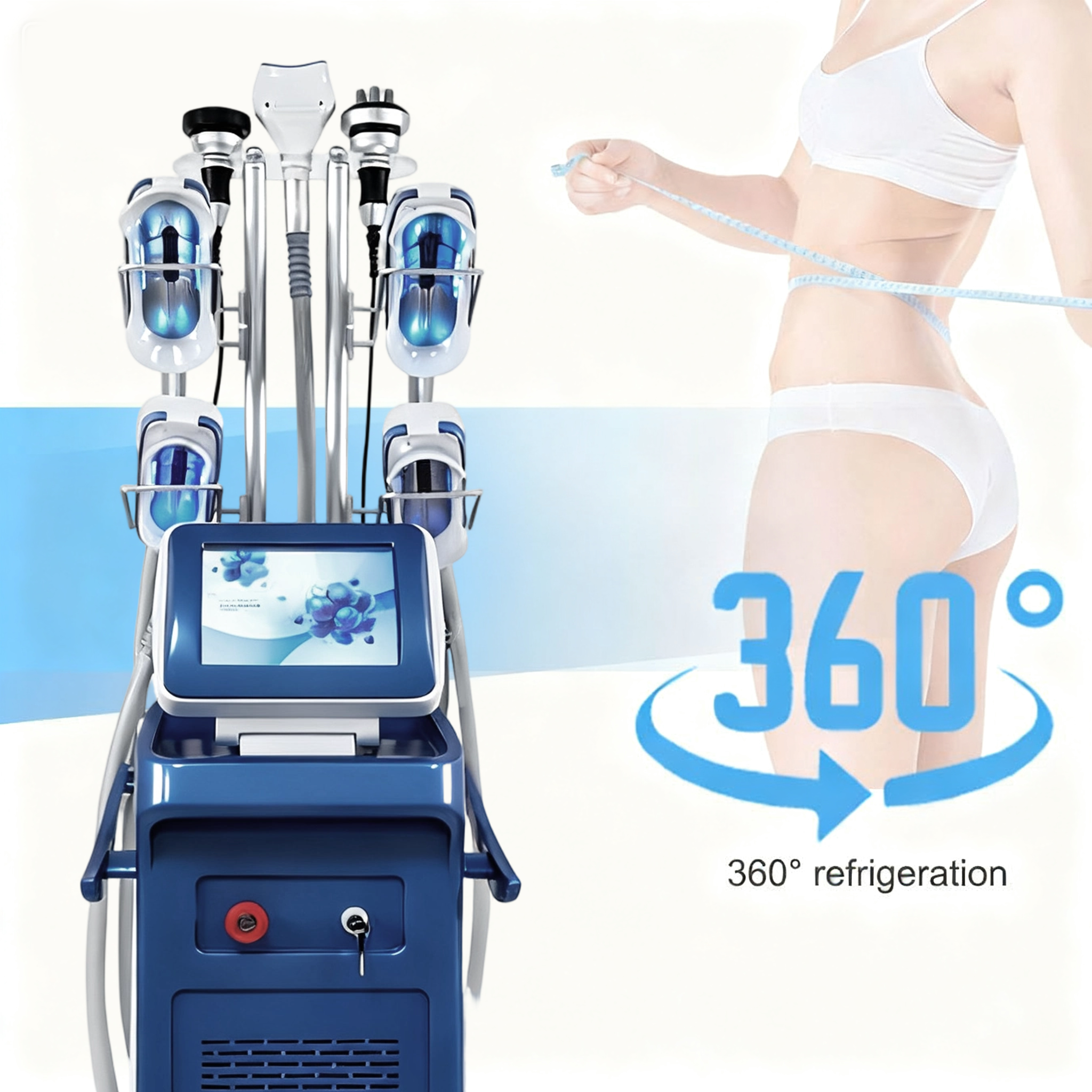 5 ручек 360 Cryo Cryolipolysis машина для похудения с вакуумной технологией для замораживания жировых отложений, потери веса и коррекции фигуры 