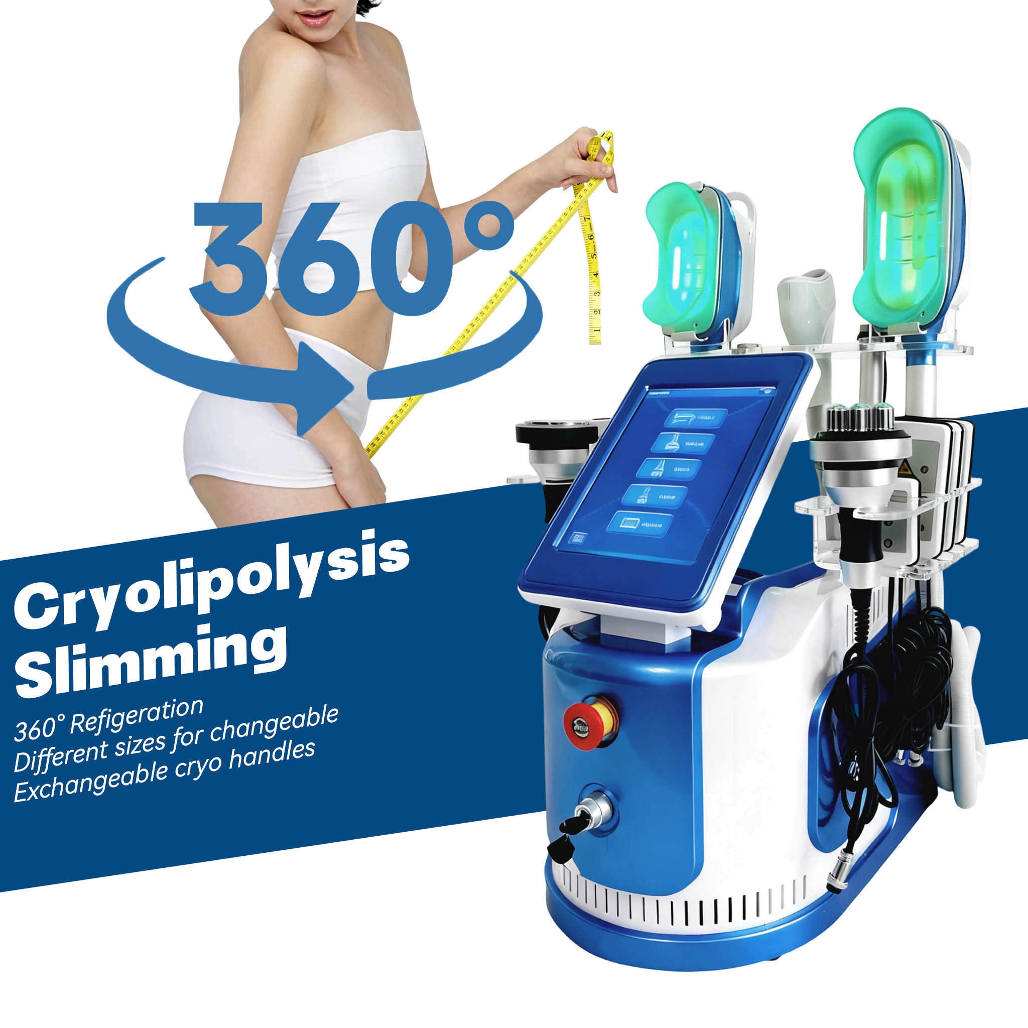 Новый дизайн портативный замораживатель жира 360 Cryo машина для липолиза для похудения машина для крио-липосакции без жира