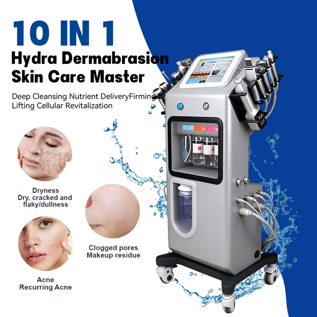 Oxygen Jet Aqua 10 в 1 Уход за кожей Гидродермабразия Hydra Machine Micro Spa Salon Домашнее глубокое очищающее средство для лица