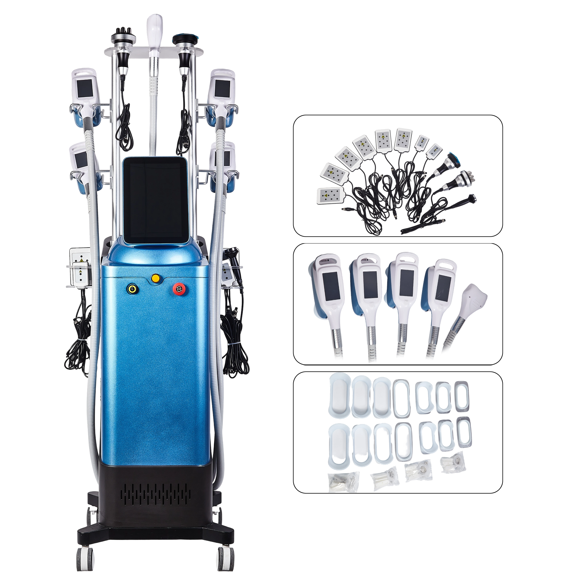 Pro Salon Большой экран 9в1 360 Криокавитация RF Криолиполиз для похудения Крутые машины для скульптурирования тела Замораживание жира Criolipolisi